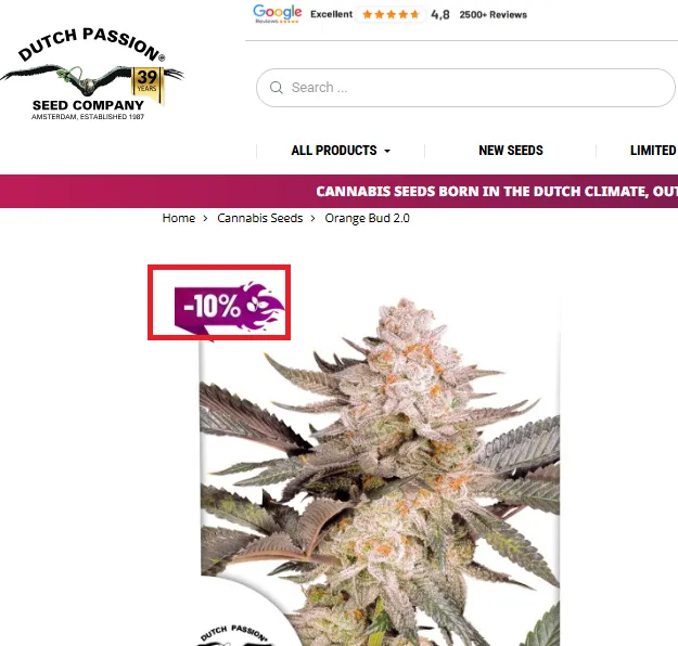 Dutch passion 10% OFF Promo offer